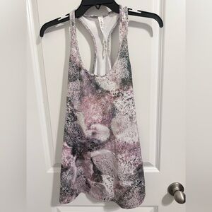 Lululemon Abstract Pink & Gray Racerback Tank